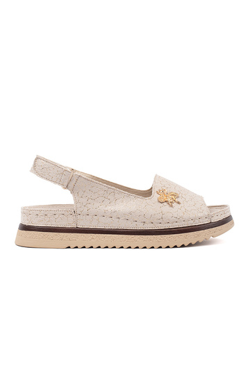 Beige sandalen met plateau...