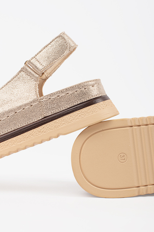 Goldfarbene Sandalen mit Plateau und...