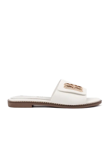 weiße Damenflipflops mit...