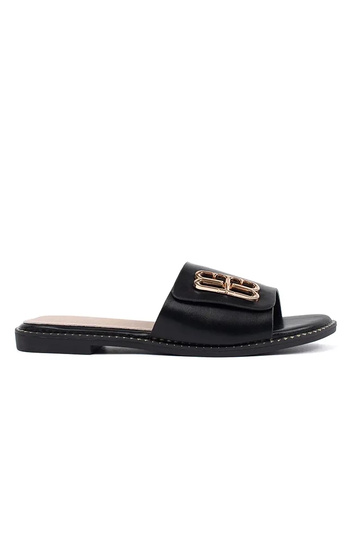zwarte slippers voor dames...