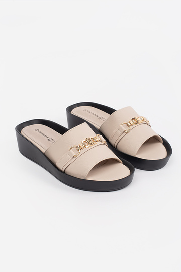 sandfarbene Slipper für... 2