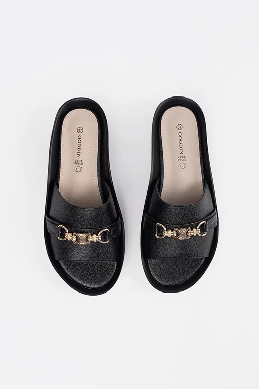 schwarze Damenflipflops mit Kette schwarze Damenflipflops mit Kette