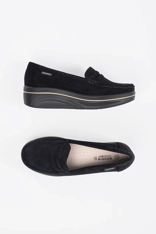 mocassins noirs sur semelle épaisse