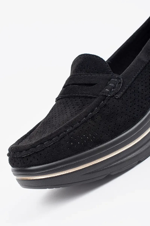 mocassins noirs sur semelle épaisse