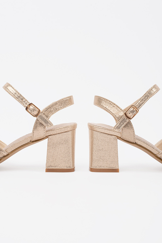 Sandales dorées brillantes à talon