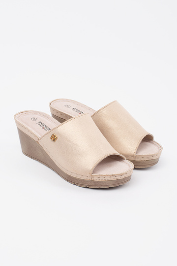 Goldfarbene Wedges für Damen 2