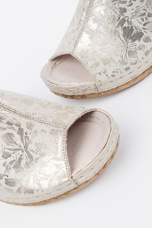 Ivoorkleurige Wedgeslippers voor Dames