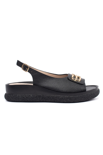 Platte sandalen zwarte met...