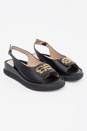 Platte sandalen zwarte met... 2