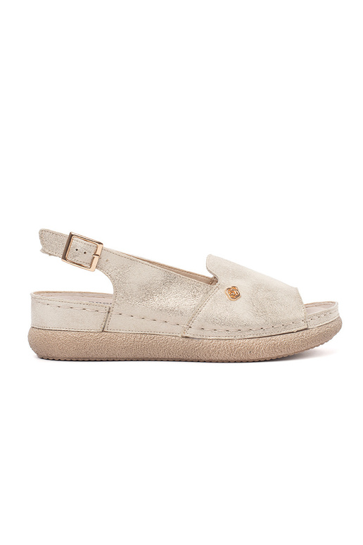 Goldfarbene Sandalen mit Lederinnensohle Goldfarbene Sandalen mit Lederinnensohle