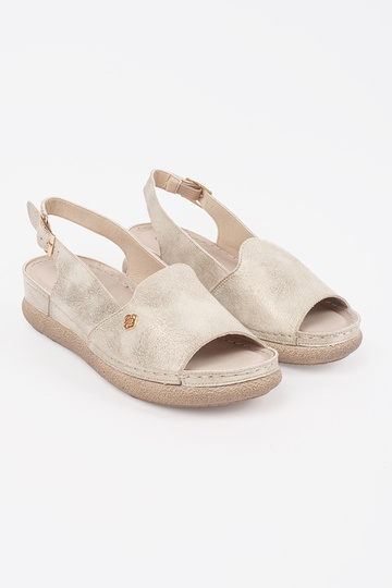 Gouden Sandalen met Leren... 2