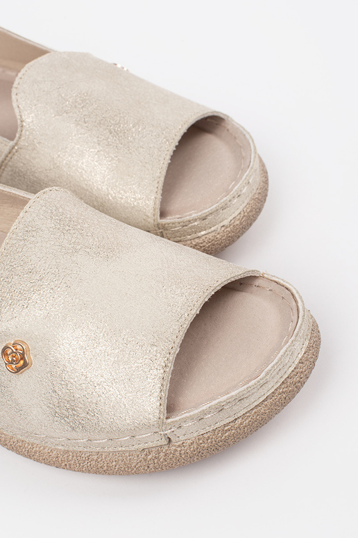 Gouden Sandalen met Leren Inlegzool Gouden Sandalen met Leren Inlegzool