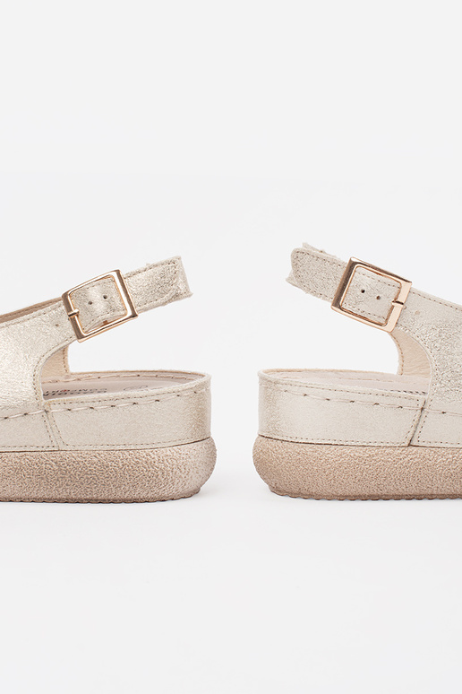 Gouden Sandalen met Leren Inlegzool Gouden Sandalen met Leren Inlegzool