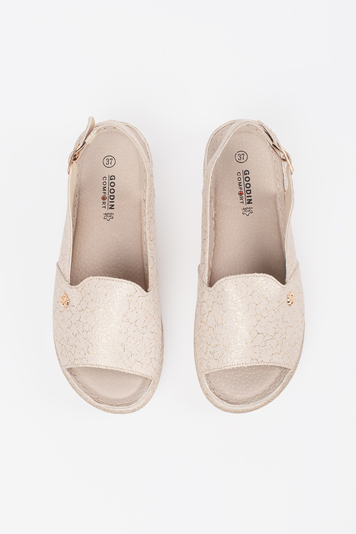 Beige Sandalen mit Leder-Innensohle Beige Sandalen mit Leder-Innensohle