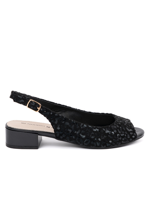 Zwarte sandalen met lage hak met...