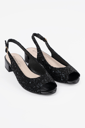 Zwarte sandalen met lage... 2