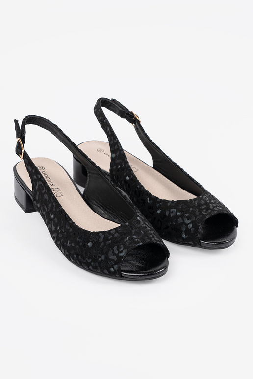 Schwarze Sandalen mit niedrigem...