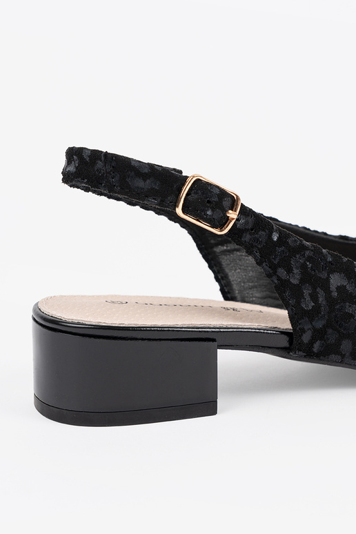 Zwarte sandalen met lage hak met...