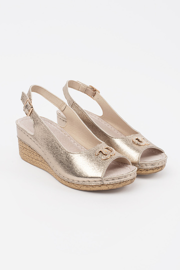 Gouden Sandalen op Wedge... 2
