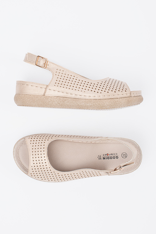 Sandales confortables couleur or clair Sandales confortables couleur or clair