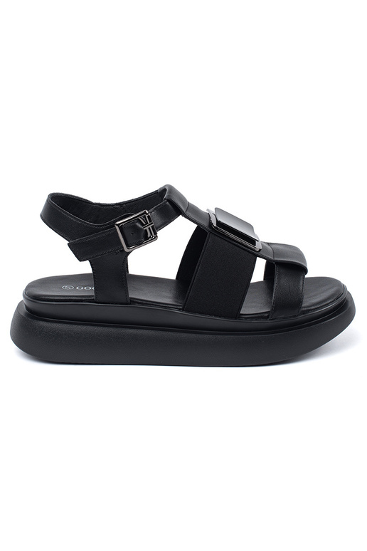 Zwarte Leren Elegante Sandalen met... Zwarte Leren Elegante Sandalen met...