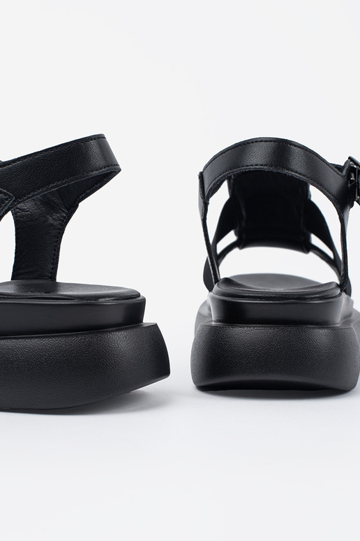 Zwarte Leren Elegante Sandalen met... Zwarte Leren Elegante Sandalen met...