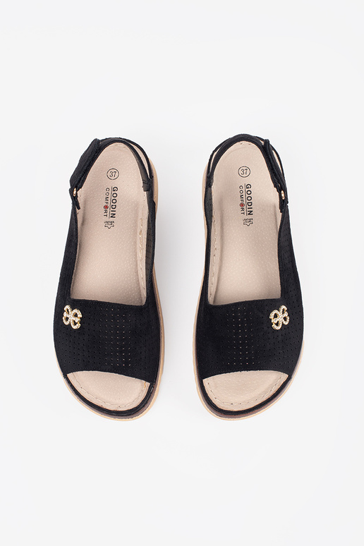 Sandales confortables en cuir noir... Sandales confortables en cuir noir...