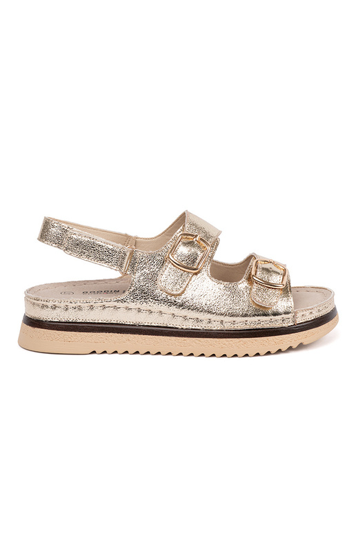 Goldene Sandalen mit goldenen Elementen Goldene Sandalen mit goldenen Elementen