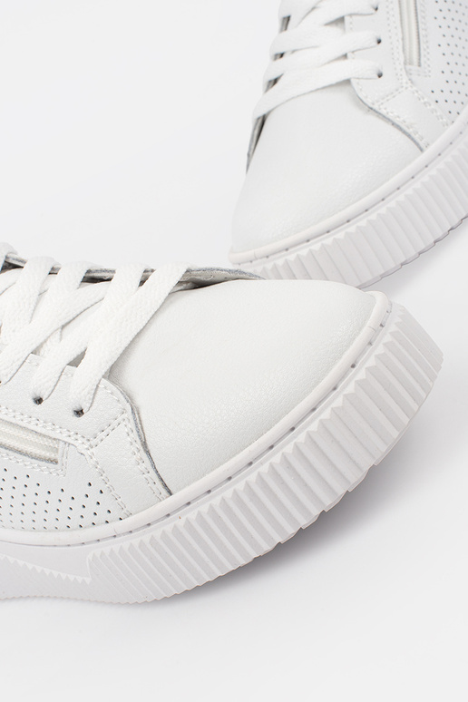 Weiße Sneakers mit Plattform aus... Weiße Sneakers mit Plattform aus...