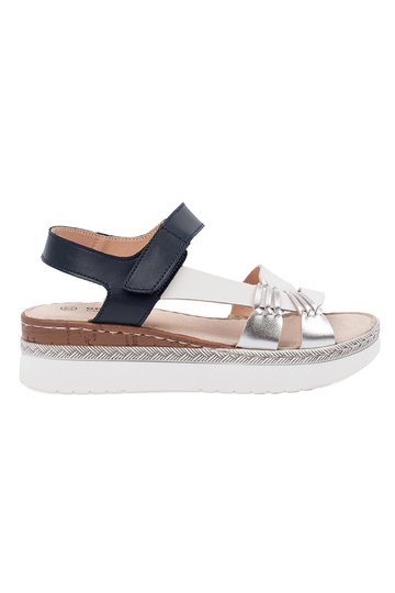 Wit-blauwe Sandalen met...