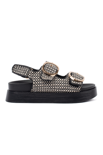 Platform sandalen in zwart...