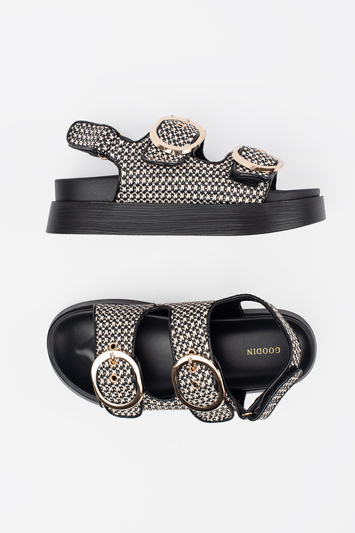 Sandales à plateforme en noirs à...