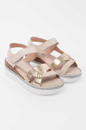 Zandkleurige Sandalen met... 2