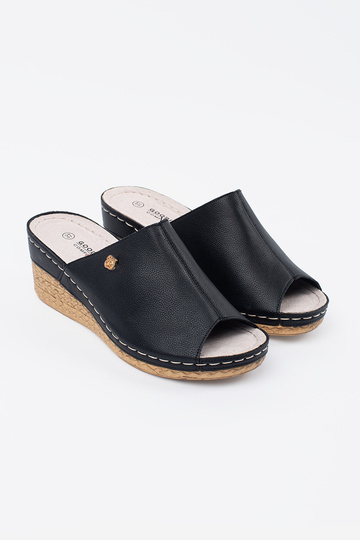 schwarze Wedgeslipper für... 2