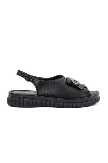 Leren Elegante Zwarte Sandalen