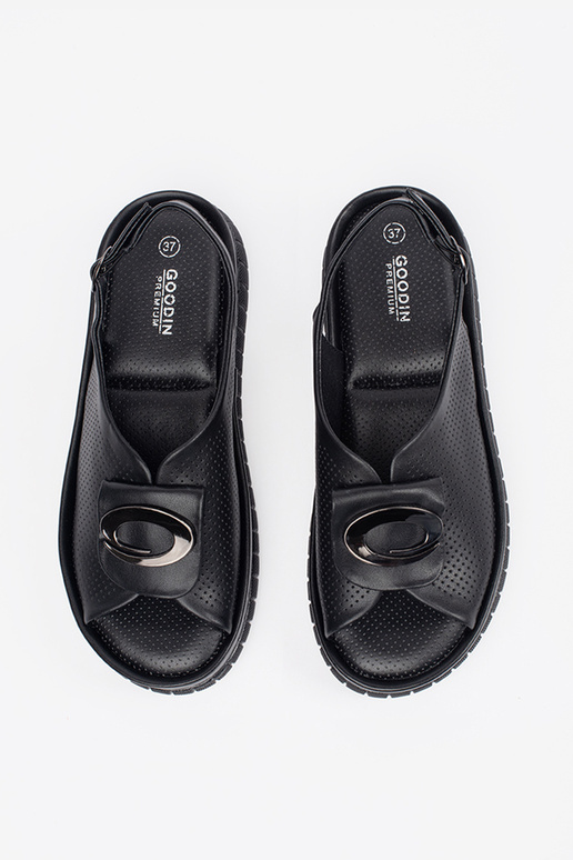 Leren Elegante Zwarte Sandalen