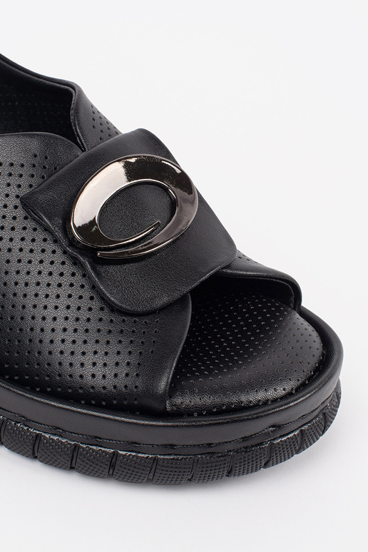 Leren Elegante Zwarte Sandalen