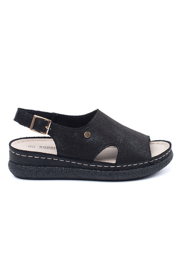Zwarte Platte Sandalen met...