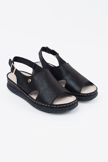 Zwarte Platte Sandalen met... 2