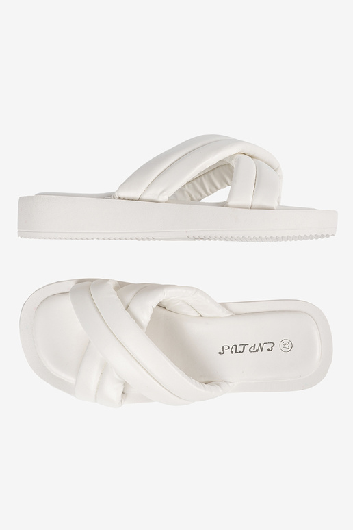 Damen Pantoletten mit Plateau in Weiß