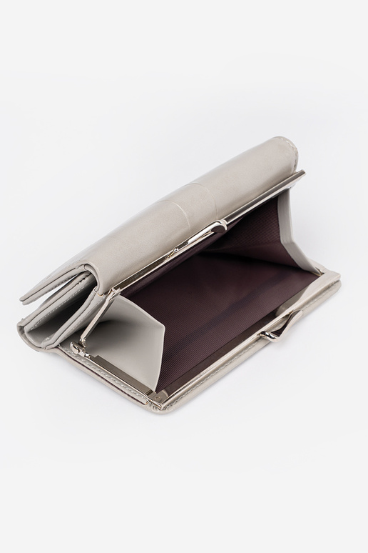 Grijze damesportemonnee van kunstleer Grijze damesportemonnee van kunstleer