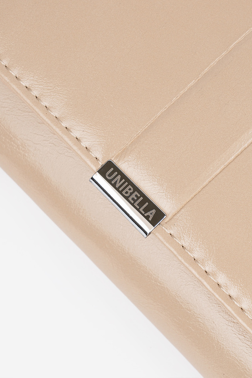 Beige damesportemonnee van kunstleer Beige damesportemonnee van kunstleer