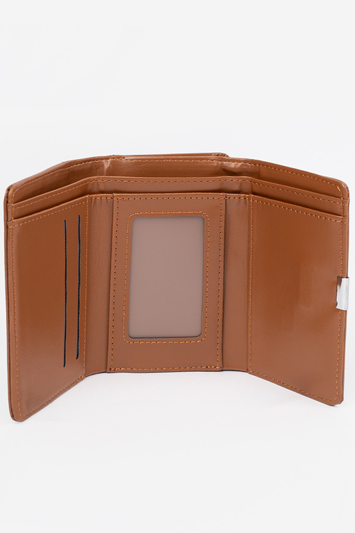 Bruine damesportemonnee van eco-leer Bruine damesportemonnee van eco-leer