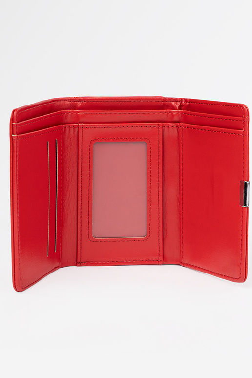 Rode damesportemonnee van kunstleer Rode damesportemonnee van kunstleer