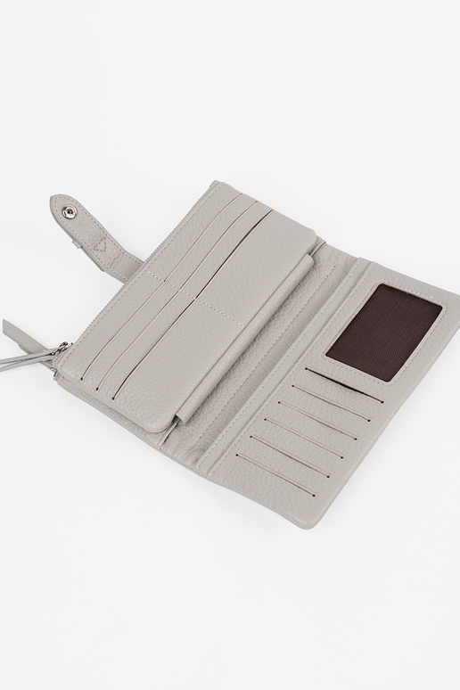 Grijze damesportemonnee met vakjes Grijze damesportemonnee met vakjes