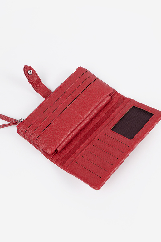 Rode damesportemonnee met vakken Rode damesportemonnee met vakken