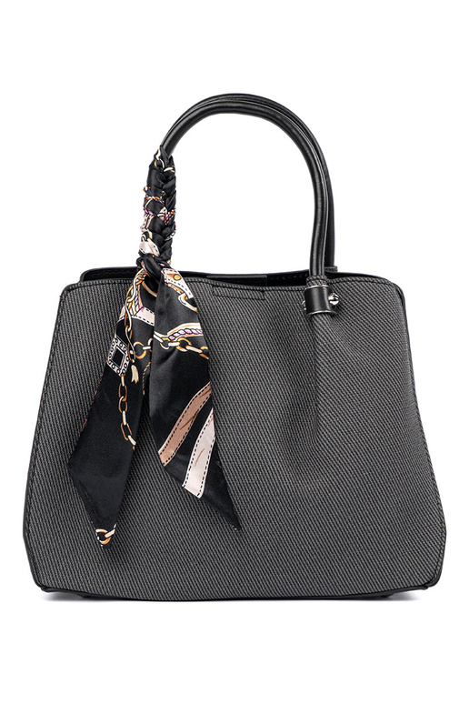 Schwarze mittelgroße Handtasche mit...