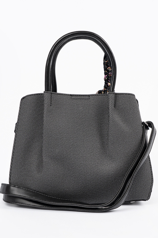 Schwarze mittelgroße Handtasche mit...