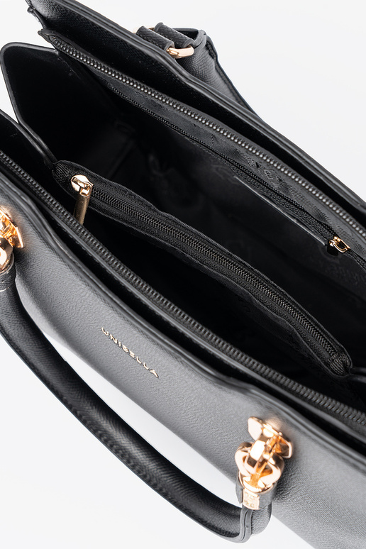 Schwarze Damenhandtasche-Koffer