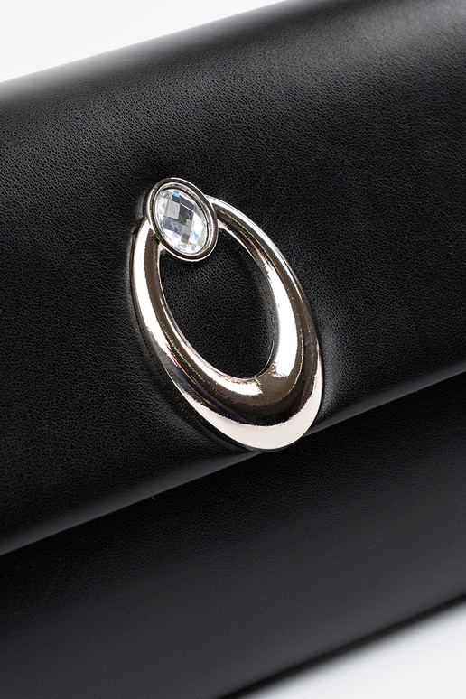 Zwarte envelop handtas met zilveren...